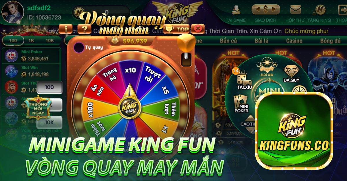 Minigame King Fun vòng quay may mắn